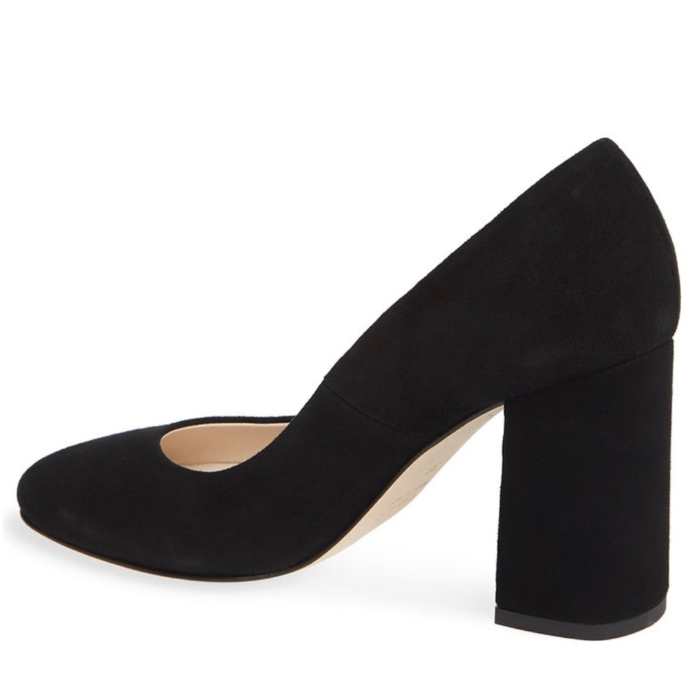 CORDANI Hannette Black Suede Leather Shoes Round Toe  Womens Block Heel Pump 37 - Picture 2 of 11